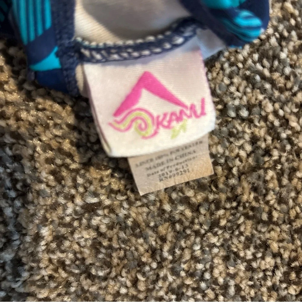 Kanu Surf Tankini Bikini -Blue and Pink Triangles Design Girl’s Size 5